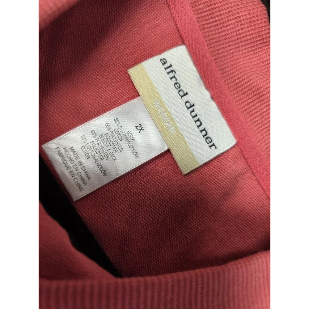 NWT Alfred Dunner Coral Pink Full Zip Light Jacket Plus Size 2X